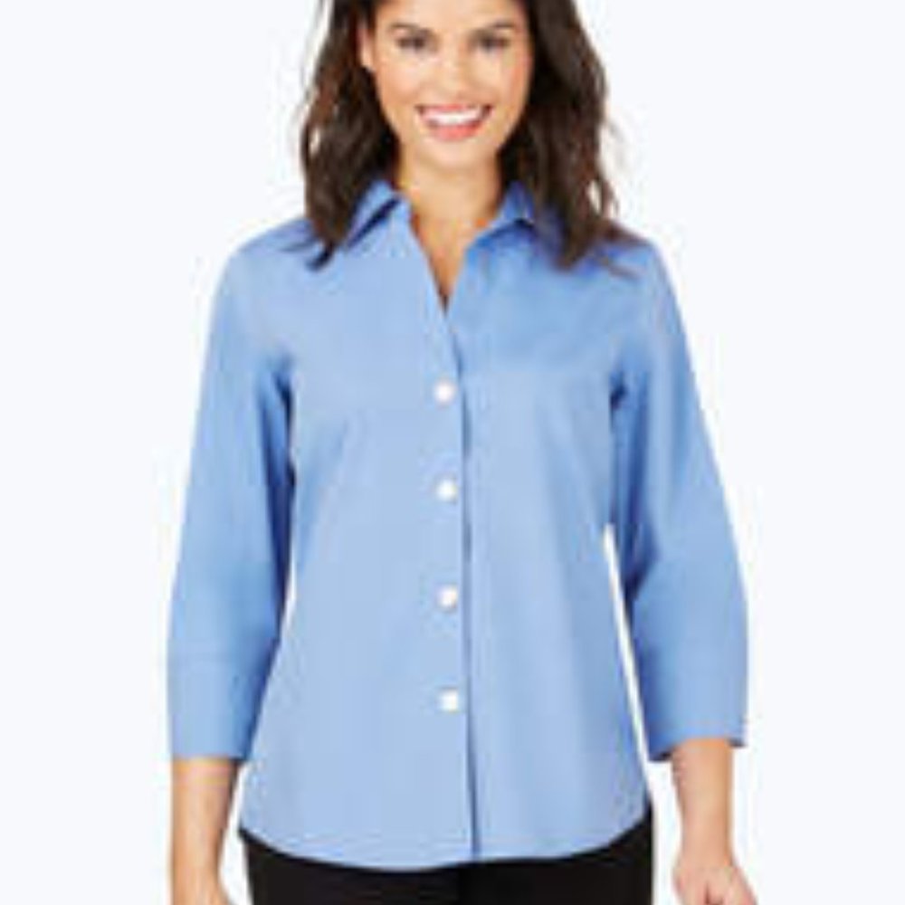 Foxcroft Non-Iron 100% Cotton Ladies Blouse.